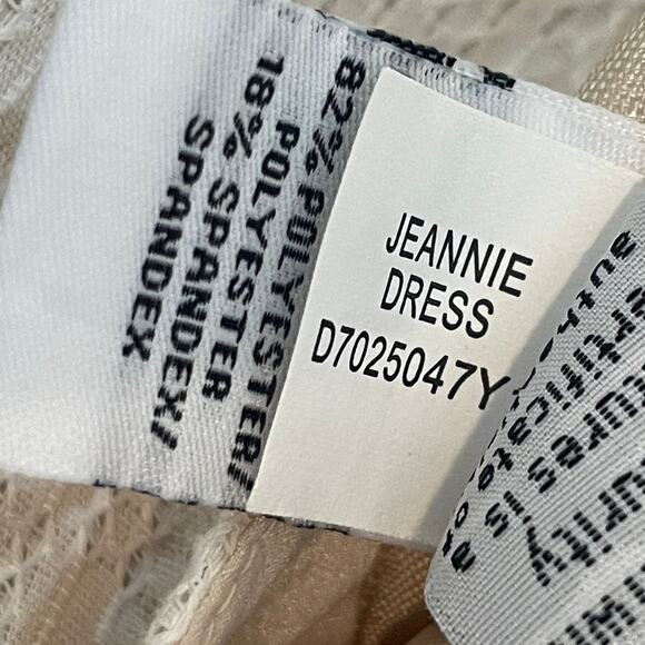 DVF Jeannie Dress Womens Size 6 Cream & Tan Henna Print Cotton Fit & Flare - Picture 9 of 13